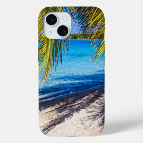 Shadows on the beach iPhone 15 case