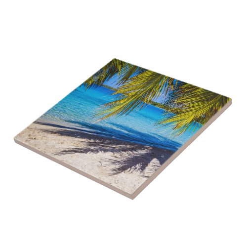 Shadows on the beach ceramic tile