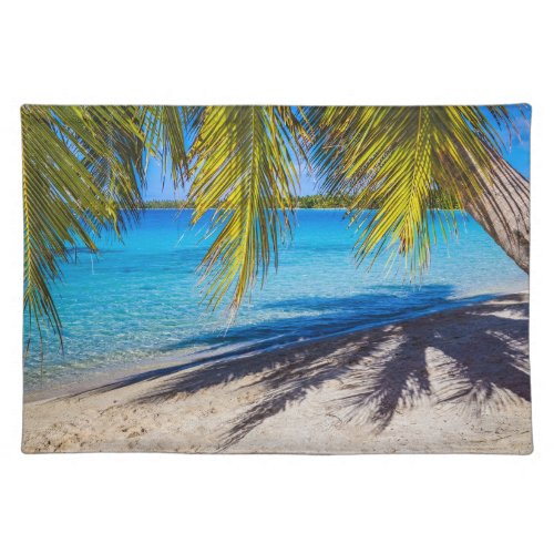 Shadows on the beach cloth placemat