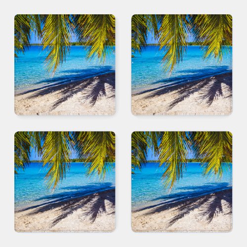 Shadows on the beach coaster set