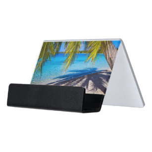 Shadows on the beach desk business card holder
