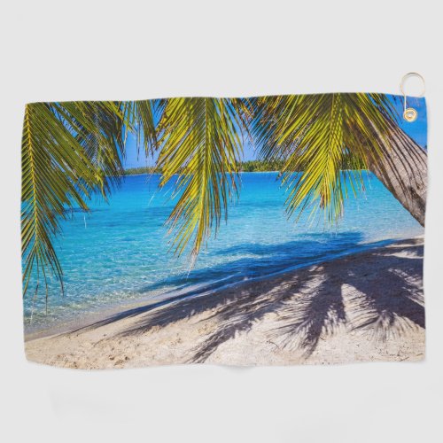 Shadows on the beach golf towel