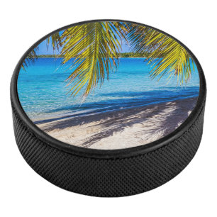 Shadows on the beach hockey puck