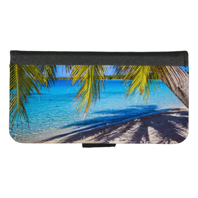 Shadows on the beach iPhone wallet case (Front (Horizontal))