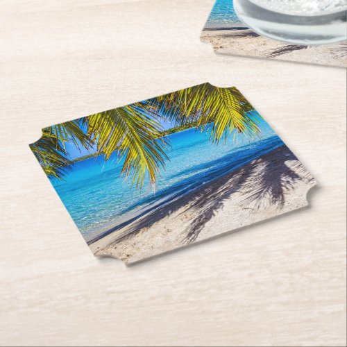 Shadows on the beach paper coaster