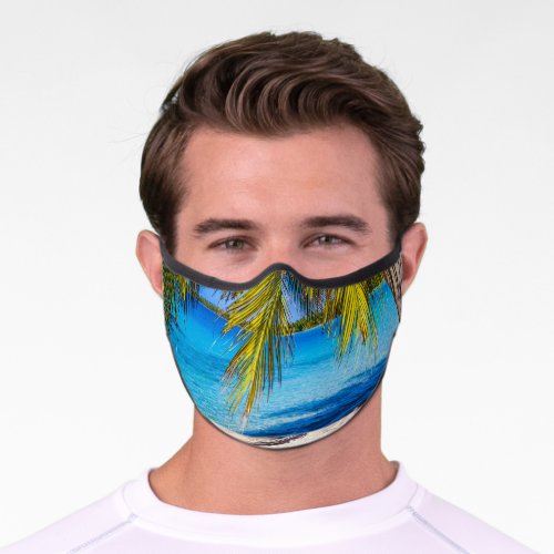 Shadows on the beach premium face mask