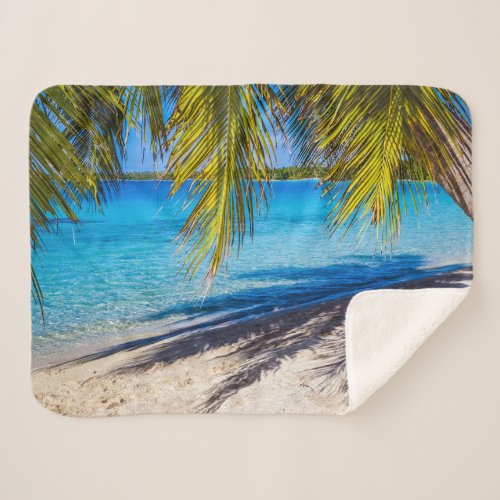 Shadows on the beach sherpa blanket