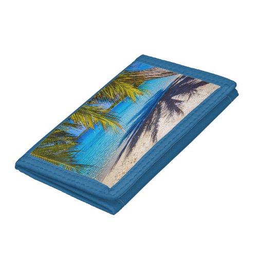 Shadows on the beach trifold wallet