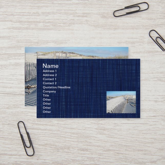 Shadows, Sand Dunes, and Fences Business Card (Front/Back In Situ)