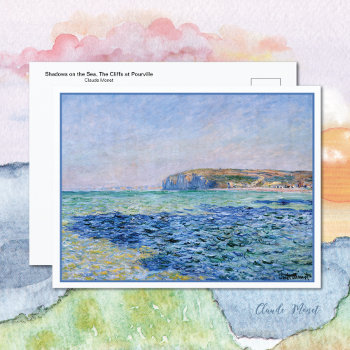 Shadows Sea Cliffs Pourville Claude Monet Postcard by mangomoonstudio at Zazzle