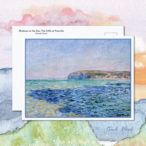 Shadows Sea Cliffs Pourville Claude Monet Postcard