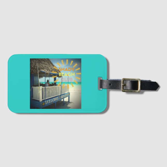 Shady Beach Club Luggage Tag (Front Horizontal)