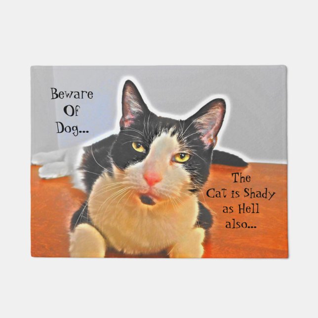 Shady Cat Welcome Mat (Front)