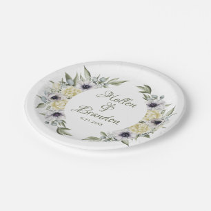 Shady-Chic Flowers Wreath Frame Paper Plates