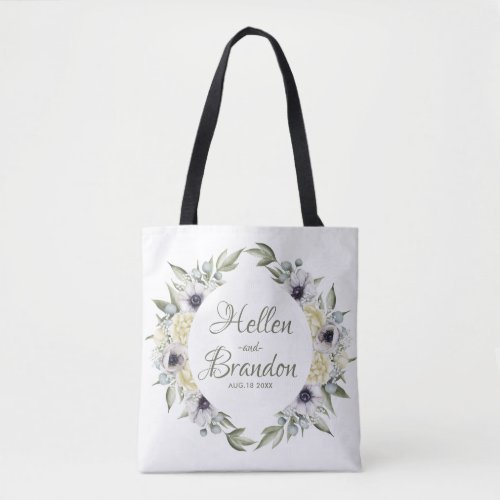 Shady_Chic Watercolor Flowers Wreath Tote Bag