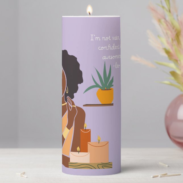 Shady Leo Quotes Pillar Candle (In Situ)