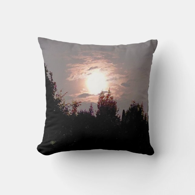 Shady Moon Nature Photography Throw Pillow (Front)