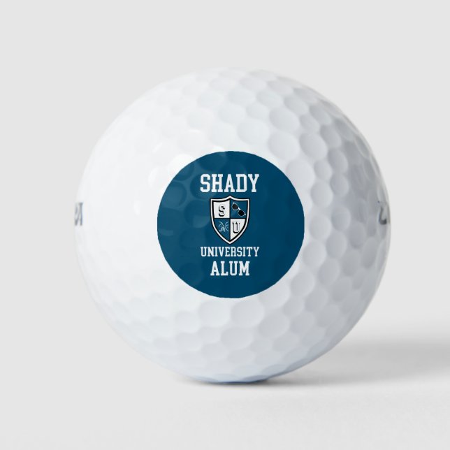 Shady University Alum grad alma mater funny blue Golf Balls (Front)