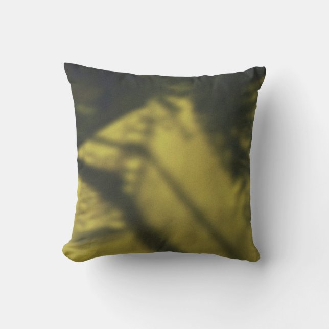 Shady Yellow & Green NYC Sidewalk Activity Throw Pillow (Front)