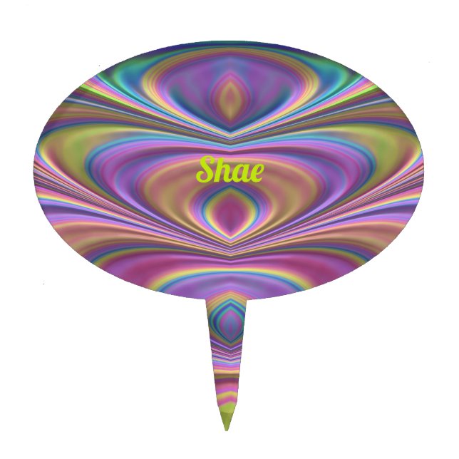 SHAE ~ COOL 3D FRACTAL PATTERN ~  CAKE TOPPER (Front)