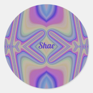 SHAE ~ Pastel Shades Fractal ~ Personalized Classic Round Sticker