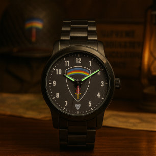 SHAEF Veteran Tribute Black Stainless Steel Watch