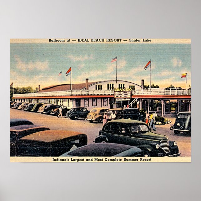 Shafer Lake, Indiana Ideal Beach Resort Poster (Front)