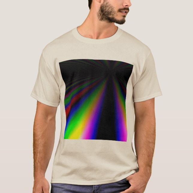 Shafts of rgb light shining into the distance dark T-Shirt (Front)