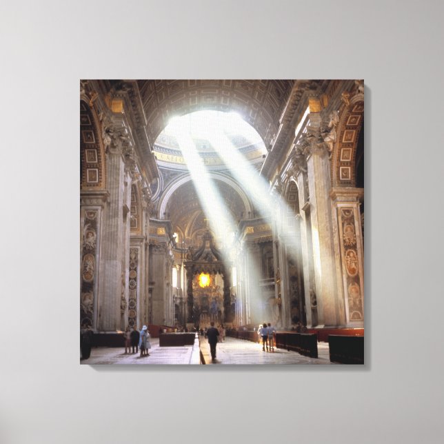 Shafts of sunlight pour through the windows canvas print (Front)
