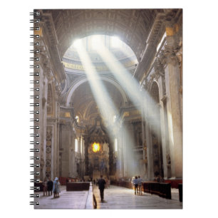 Shafts of sunlight pour through the windows notebook