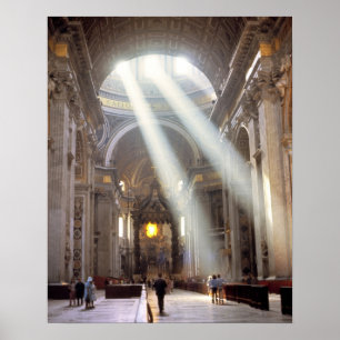 Shafts of sunlight pour through the windows poster