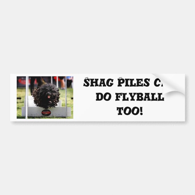 Shag Piles can do Flyball too Bumper Sticker (Front)
