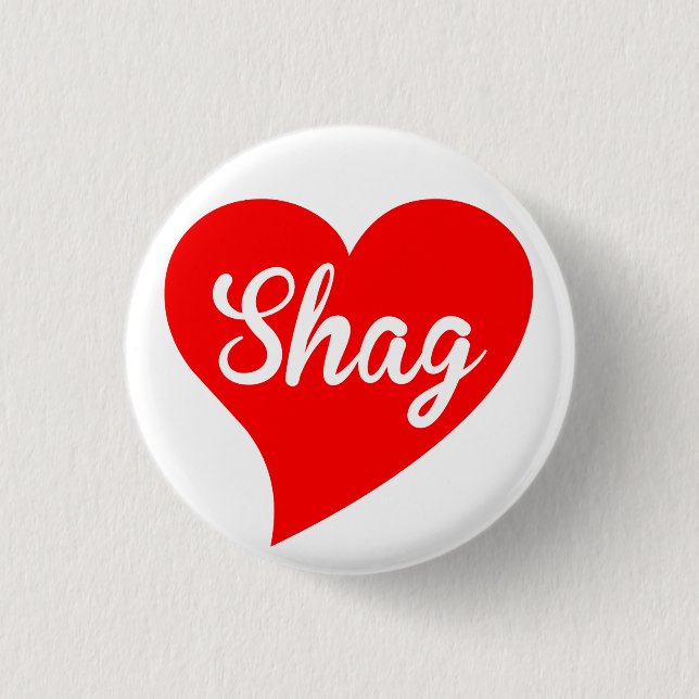 Shag Red Heart Pinback Button (Front)