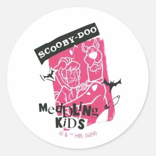 Shaggy and Scooby_Doo Meddling Kids Punk Outline Classic Round Sticker