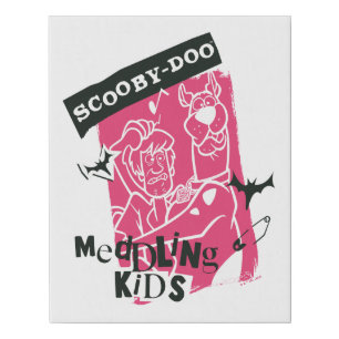 Shaggy and Scooby-Doo Meddling Kids Punk Outline Faux Canvas Print