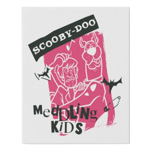 Shaggy and Scooby_Doo Meddling Kids Punk Outline Faux Canvas Print