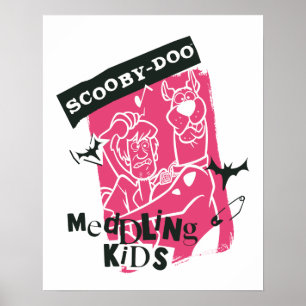 Shaggy and Scooby-Doo Meddling Kids Punk Outline Poster