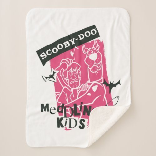 Shaggy and Scooby_Doo Meddling Kids Punk Outline Sherpa Blanket