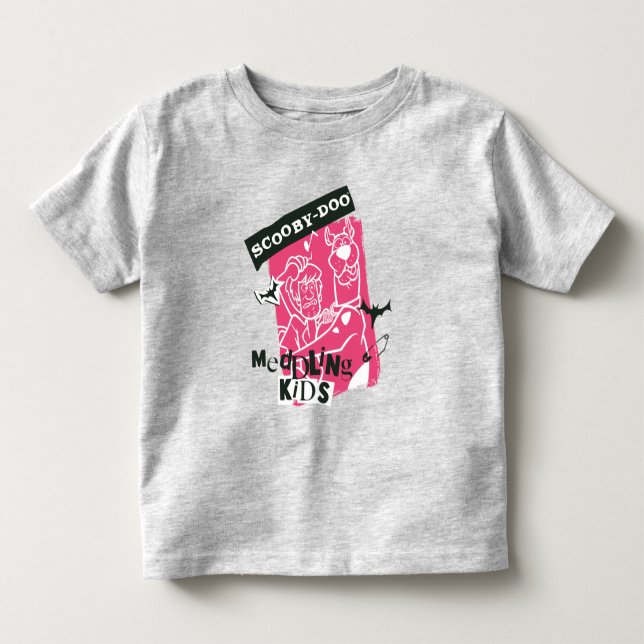 Shaggy and Scooby-Doo Meddling Kids Punk Outline Toddler T-shirt (Front)