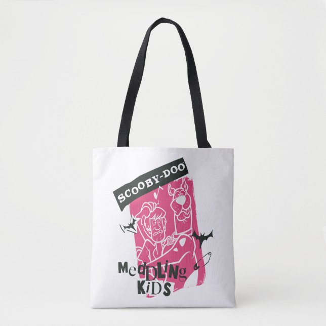 Shaggy and Scooby-Doo Meddling Kids Punk Outline Tote Bag (Front)