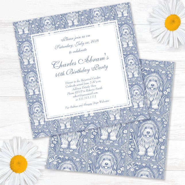 Shaggy Dog Birthday Party Pets Welcome Invitation (Creator Uploaded)