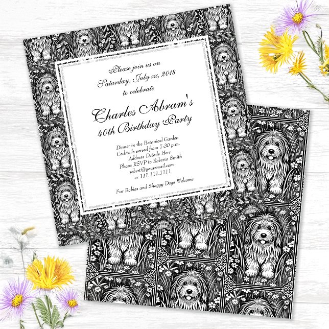 Shaggy Dog Birthday Party Pets Welcome Invitation (Creator Uploaded)