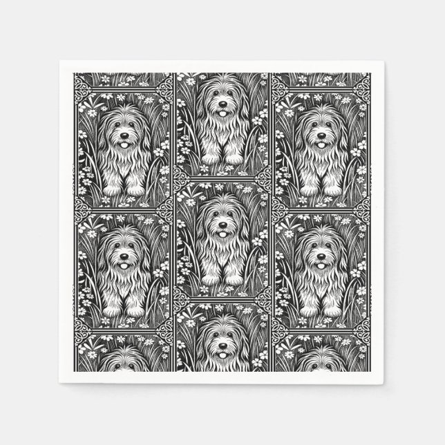 Shaggy Dog Birthday Party Pets Welcome Napkins (Front)