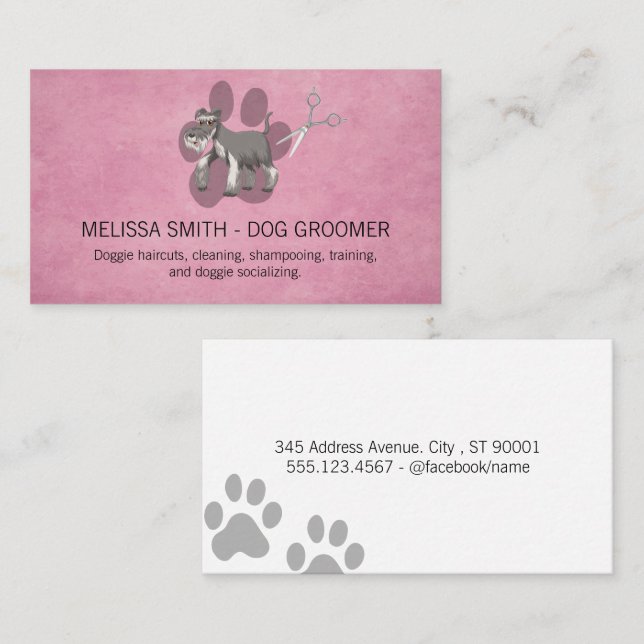 Shaggy Dog Groomer Business Card (Front/Back)