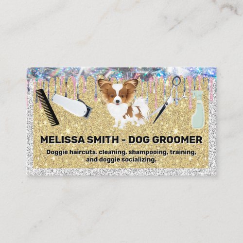 Shaggy Dog  Grooming Tools  Glitter Sparkle Appointment Card