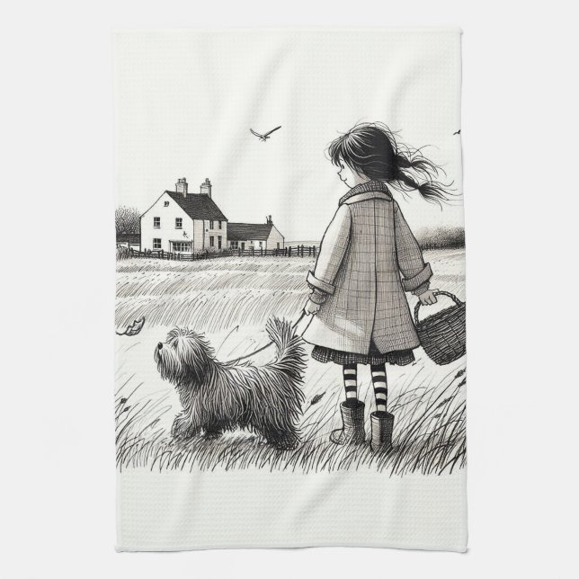 Shaggy Dog Kitchen Towel (Vertical)