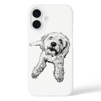 Shaggy Dog Lying Down Black And White Case