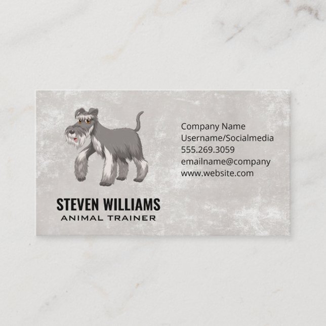 Shaggy Gray Dog Business Card (Front)