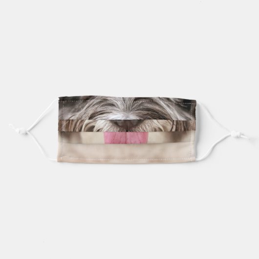 Shaggy Hair Dog Tongue Bottom Face Adult Cloth Face Mask (Front, Folded)