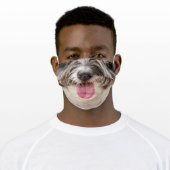 Shaggy Hair Dog Tongue Bottom Face Adult Cloth Face Mask (Worn)
